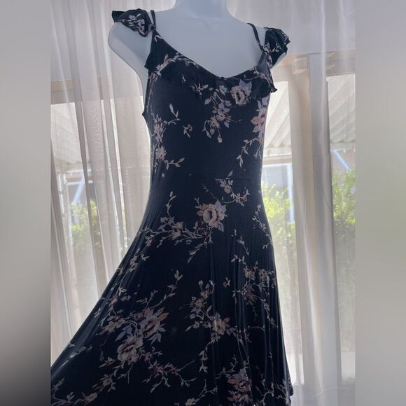 Floral Blue Spring Lace Up Dress - Picture 5 of 6